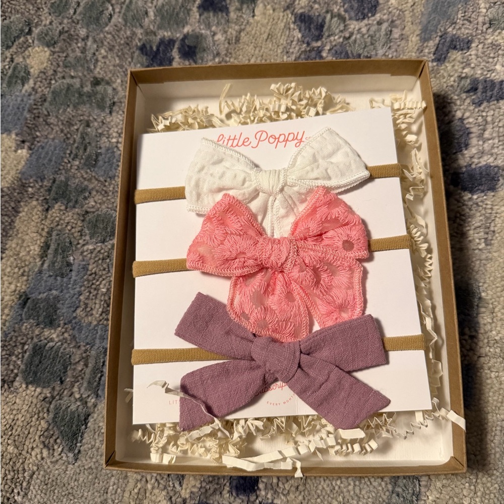 Little Poppy Bow Headband Set